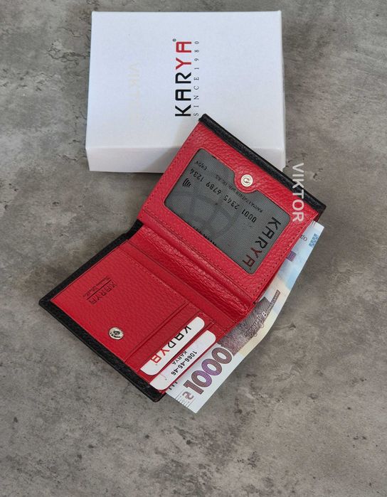 Маленький кожаный женский кошелек KARYA. Турция. Шкіряний гаманець