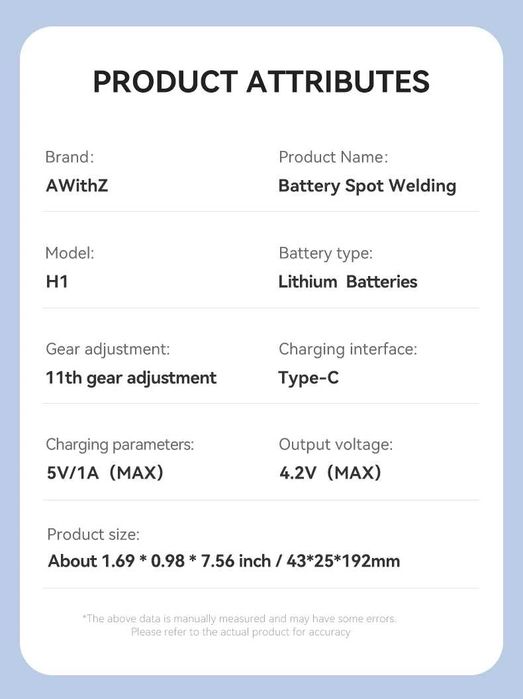 Przenośna ręczna zgrzewarka spawarka do ogniw akumulatorów 18650