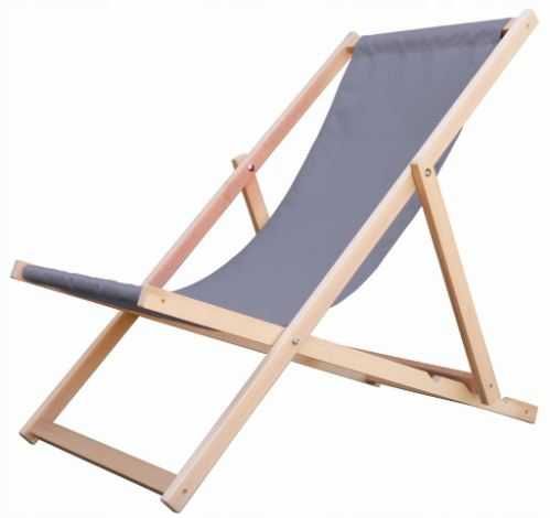 Leżak plażowy KRZESŁO Leżanka składany trzy stopniowy na taras SZARY