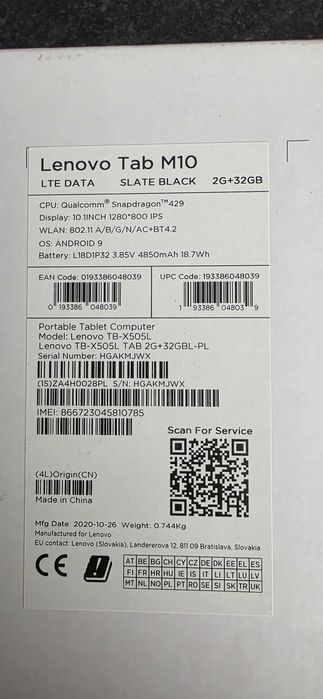 Tablet Lenowo 10'