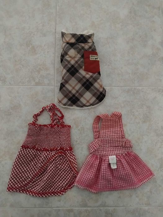 6 casacos/fatos para cão tamanho M 23-24 cm