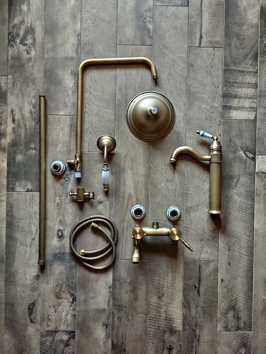 Душова колонна ретро лофт латунь смеситель для душа раковина з камня: 6 ...