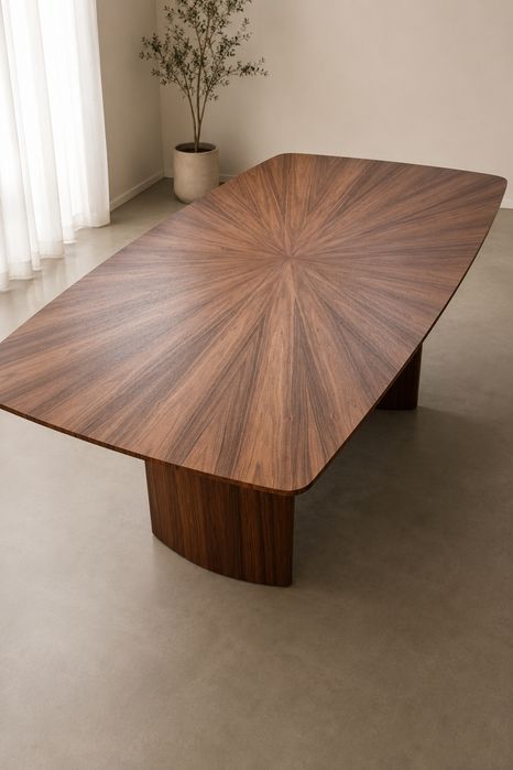 Mesa Jantar Fixa Nogueira c/ Maquetaria