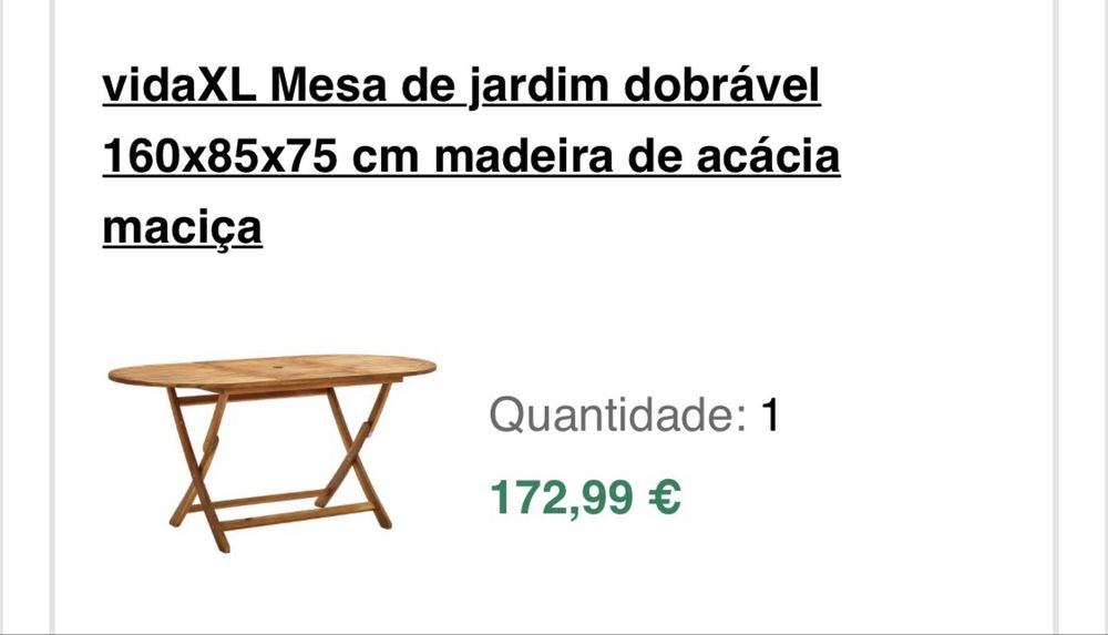 Mesa exterior madeira oval NOVA
