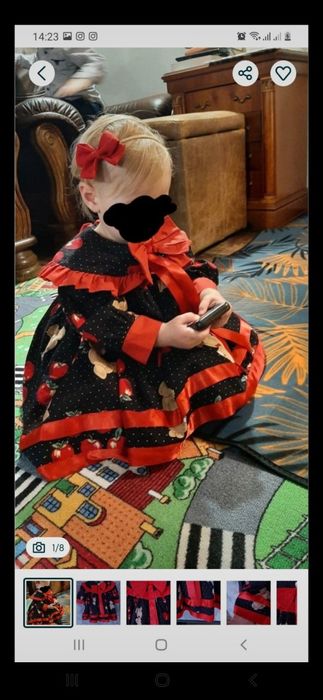 Sukienka świąteczna Święta Bożego Narodzenia w misie, rozm 80/86