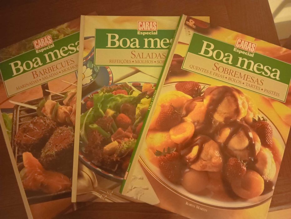 3 Livros Caras Especial "Boa Mesa" * Sobremesas * Saladas * Barbecues
