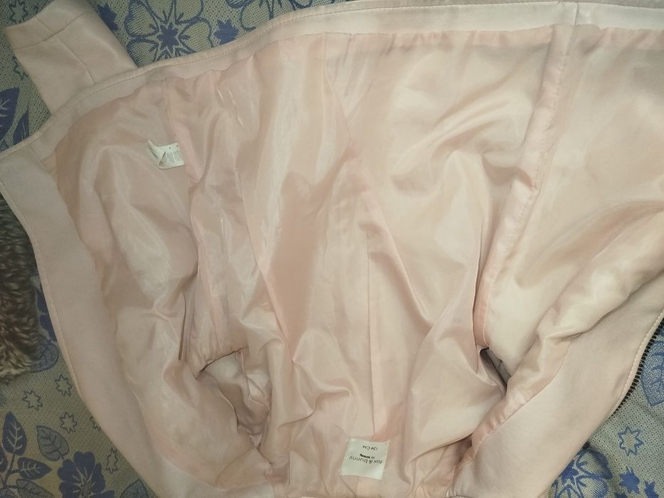 Рожева куртка косуха пальто тепле на флісі осіннє 134