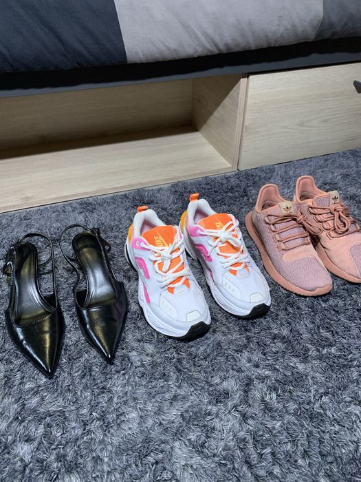 Lote 3 Pares Calçado Mulher Tam 38 - Nike M2K Tekno + Adidas + Sapatos Lefties Novos
