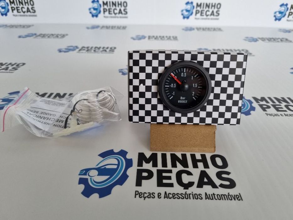 Manômetro Pressão de Turbo 2 Bares Fundo Preto