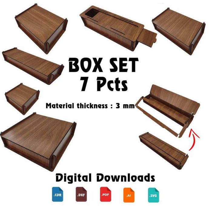 caixas - vectores de caixas laser, etc (18 caixas)