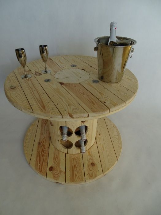 STOLIK BAREk, BAR w stylu loftowym, LOFT ze szpuli, szpule drewniane