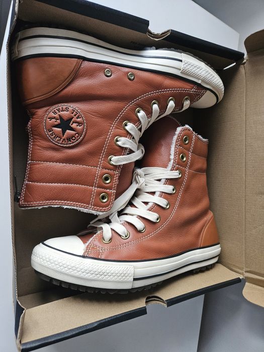 Converse trampki wysokie ocieplane- skóra naturalna