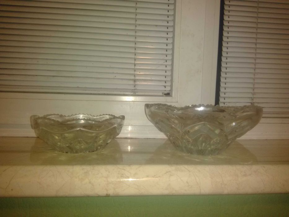 Хрустальные вазы ( пара ) салатницы, конфетницы, СССР