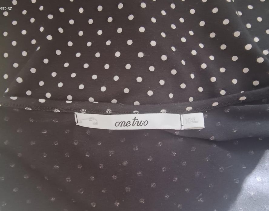 Sukienka czarna w kropki One two XXL wiskoza