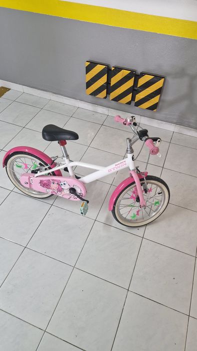 Bicicleta rosa BTwin criança roda 16