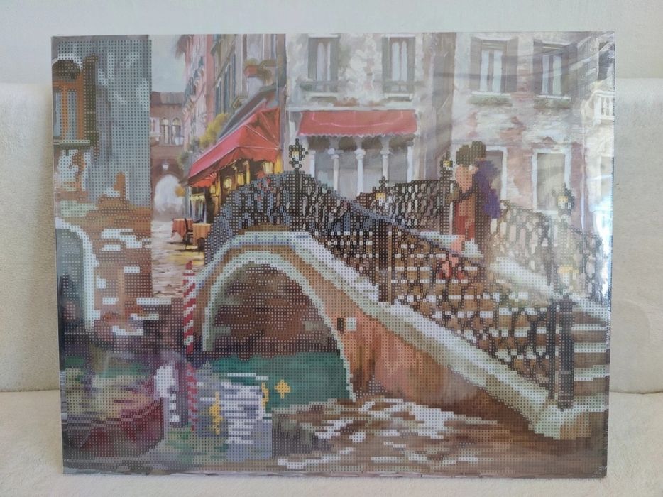 Nowy duży obraz haft mozaika diamentowa Hinkler 50X40cm Most Wenecki