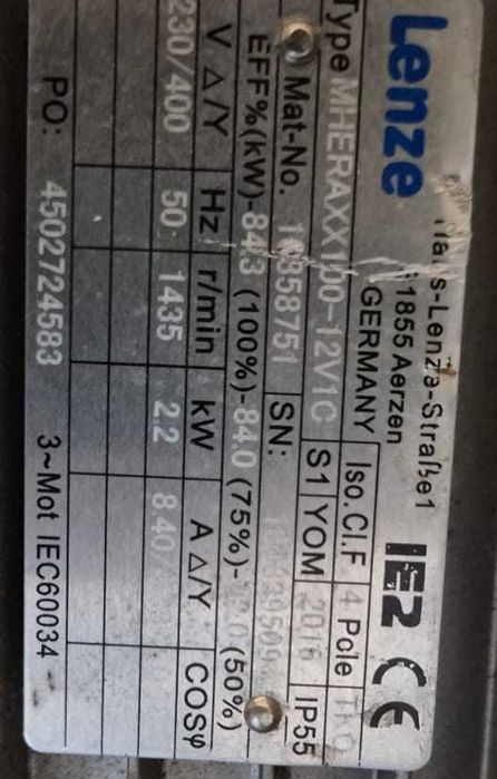 Silniki Lenze 2,2kw z motoreduktorem STM VMR 11