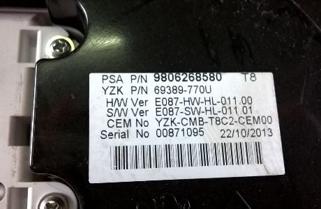 Quadrante - PEUGEOT 3008 I Veículo multiuso (0U_)