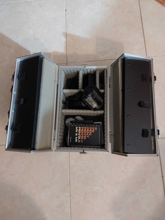 Tripé e mala alumínio