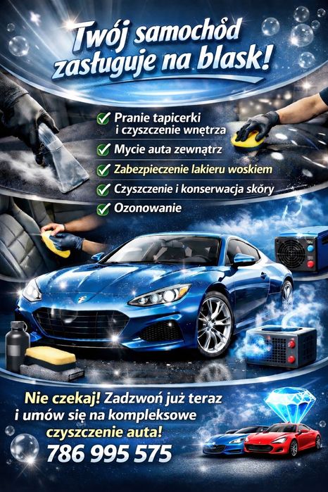 Pranie tapicerki samochodowej i czyszczenie wnętrza