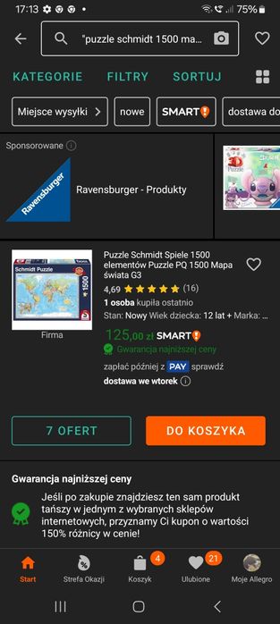 puzzle 1500 Schmidt Mapa Świata