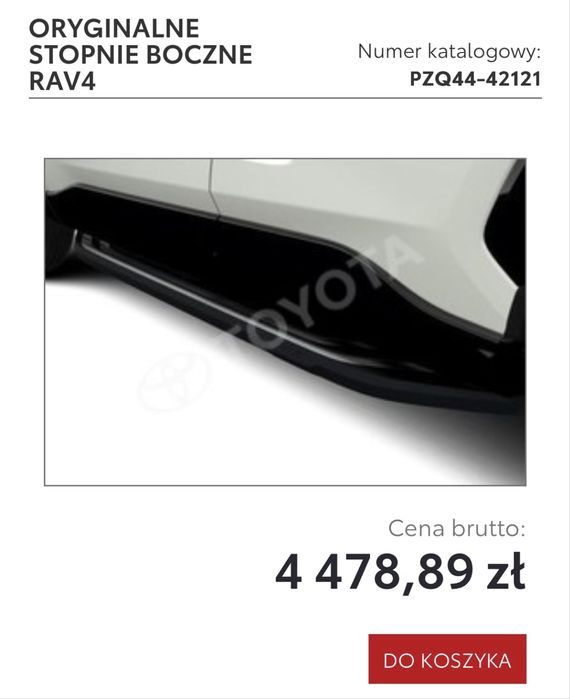 Nowe oryginalne stopnie boczne Toyota Rav4 od 2018 orurowanie