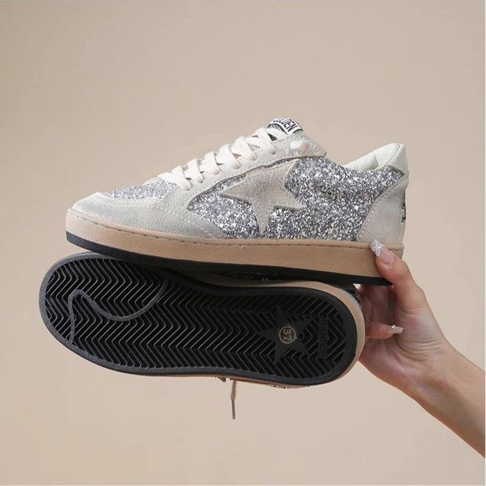 Снікерси Golden Goose • Ball Star/ Кеди Білі Голден Гус Глітер/ Star
