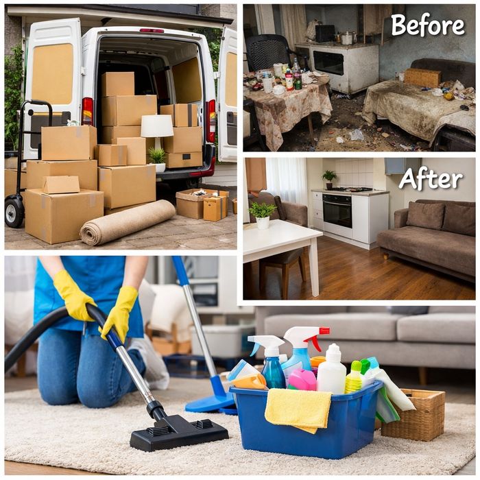 Sprzątanie mieszkań • pomoc przy przeprowadzce • przewóz rzeczy