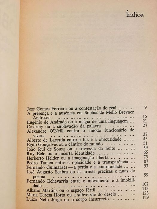 Ramos Rosa/J. Rui de Sousa/ Ruy Belo/ F. Pinto do Amaral