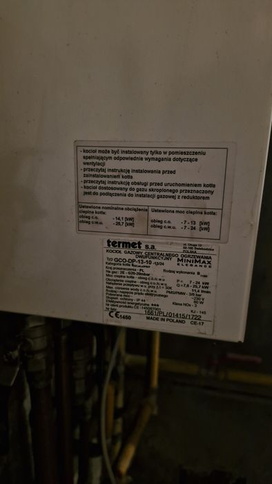 Piec gazowy dwufunkcujny TERMET MiniMax Elegance