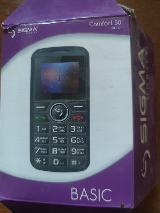 Sigma Comfort 50 Basic  телефон с кнопкой SoS  с большими цифрами, фонарик