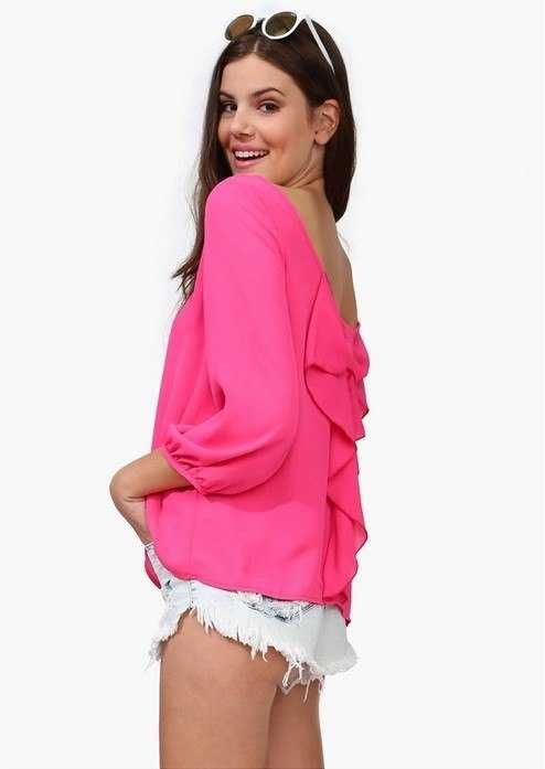blusas lindas e elegantes com grande laço e decote nas costas