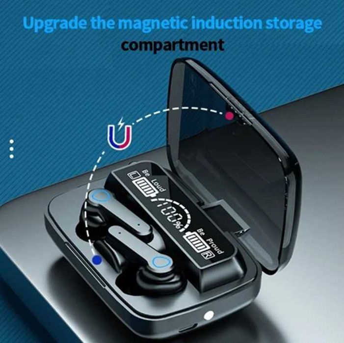 Słuchawki Bluetooth ze stacją ładującą. Powerbank.