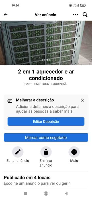 Aquecedor/ar condicionado estado novo