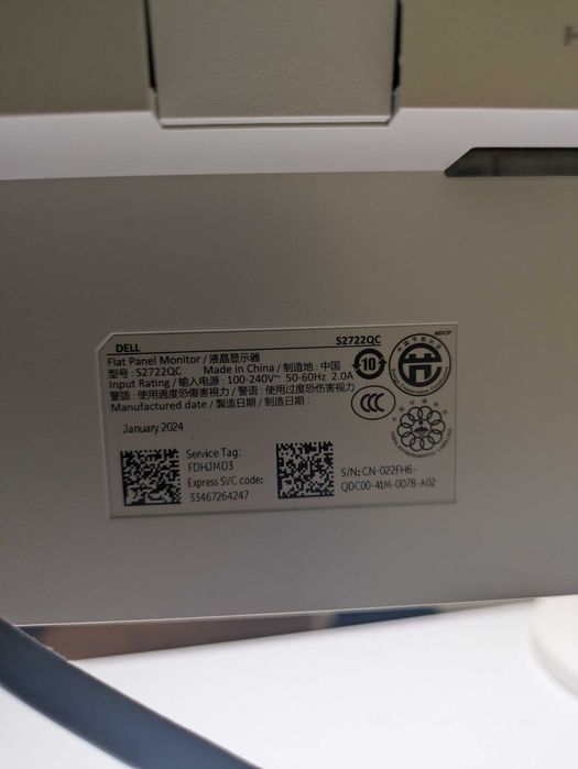 Monitor 4K Dell S2722QC