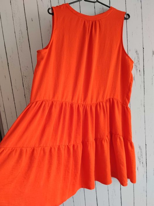 Pomarańczowa sukienka UK 18 (44/46) Baby Doll z podszewką