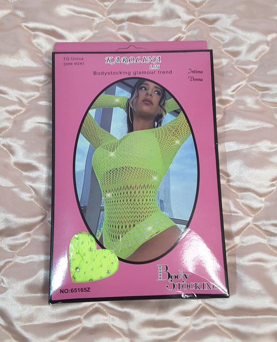 Bielizna damska body stocking zielona