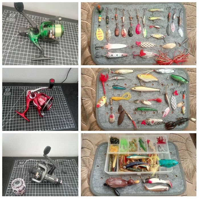 Риболовні катушки та набори приманок на хижака