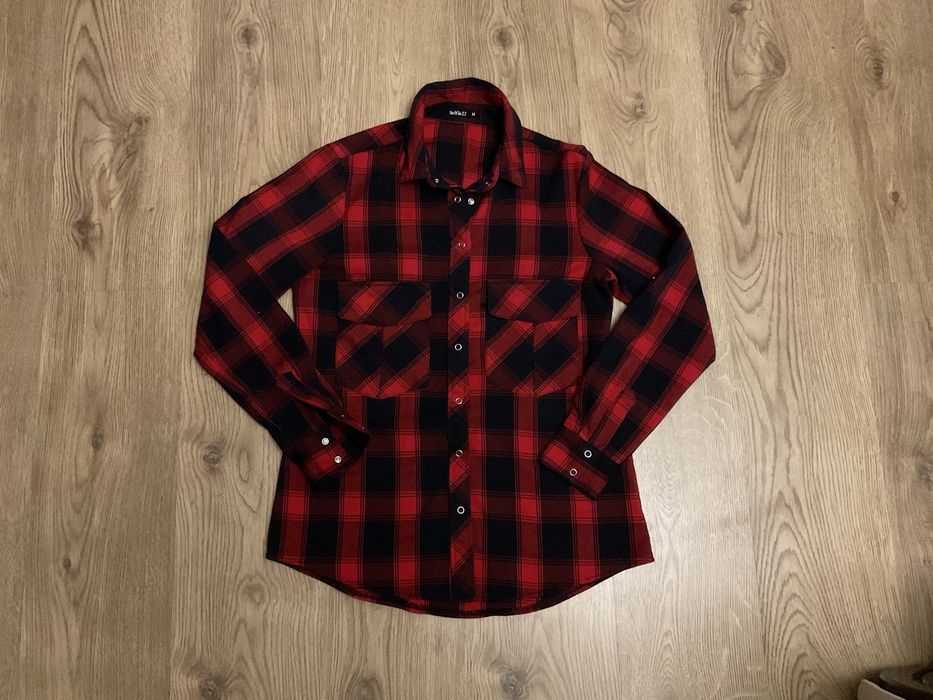 Koszula Sekfi22 w krate na zatrzaski rozmiar M 100% gruba bawelna.