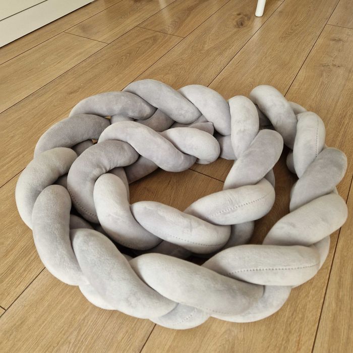 Warkocz do łóżeczka 200cm szary