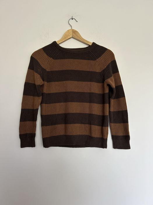Sweter dziecięcy brązowy H&M 134 cm w paski