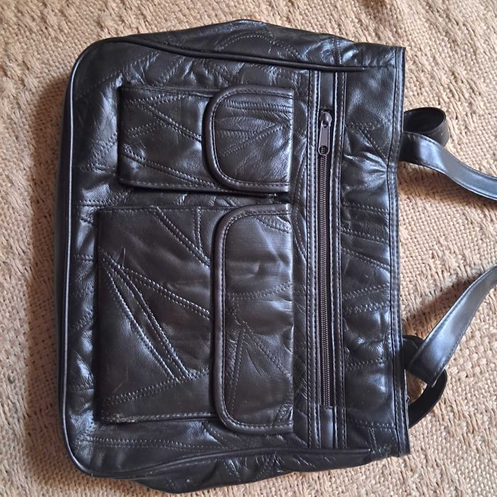 Шкіряна сумка темно-шоколадного кольору