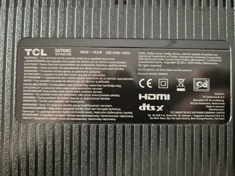 Peças TV Smart TCL 55T69C