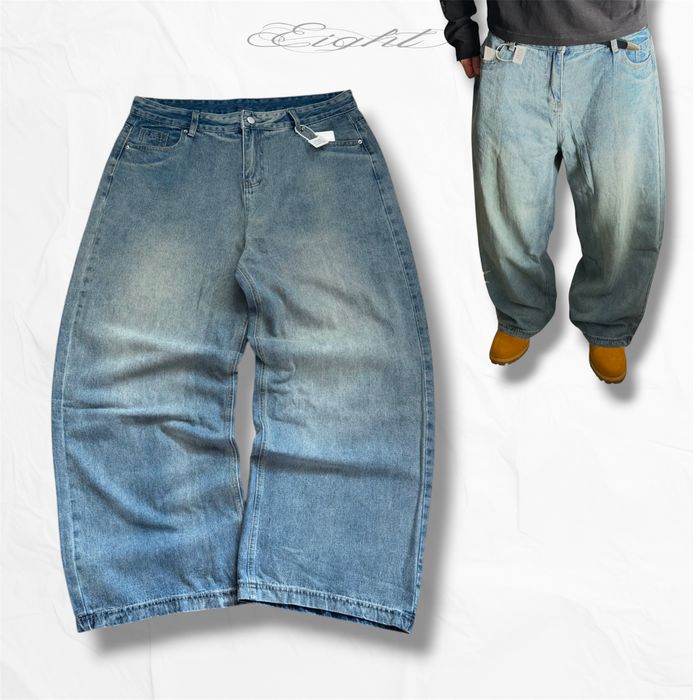 Baggy blue washed jeans широкі джинси труби y2k opium vintage широкие джинсы прямые sk8 jaded london erd archive streetwear архив скейт skater loose
