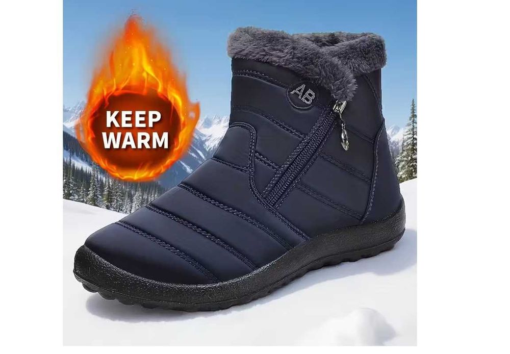 Buty zimowe ocieplane nieprzemakalne nowe niebieskie/35