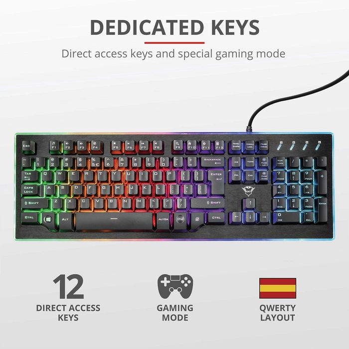 МЕТАЛ мембранна крута ІГРОВА клавіатура з режимами підсвітка RGB украї