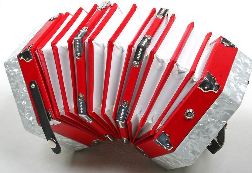 Concertina hexagonal branca ou vermelha ou preta