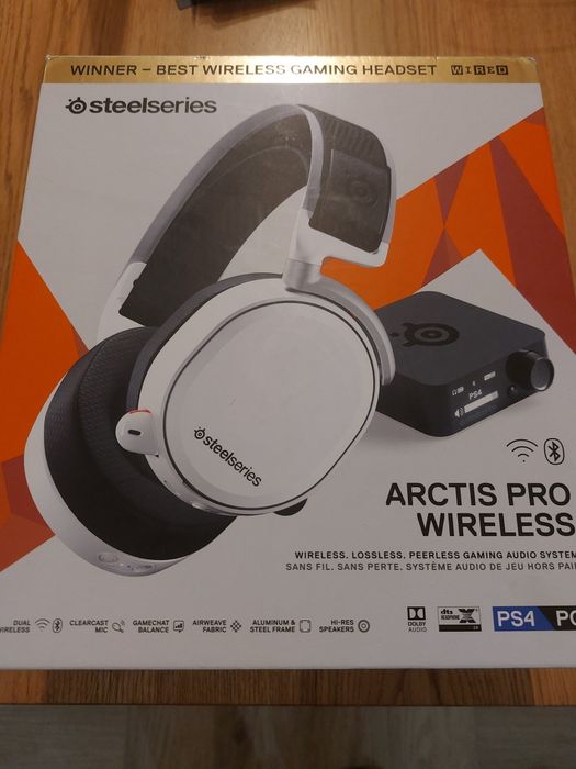 Gamingowe słuchawki SteelSeries Arctis Pro – komplet, nowość BIAŁE