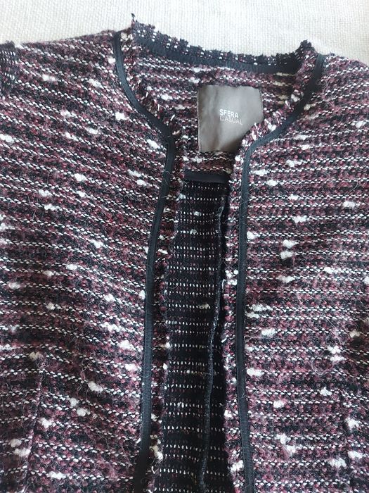 Casaco tipo Chanel castanho