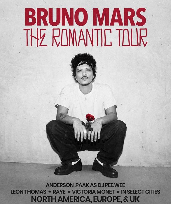 Туры и билеты на концерты Бруно Марс Bruno Mars The Romantic Tour 2026